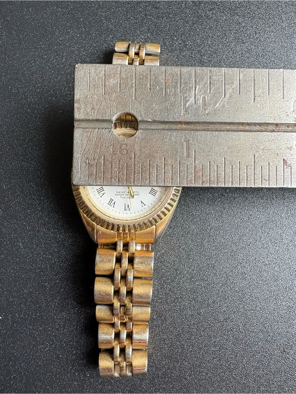 Geneve Gold-Tone Ladies Wristwatch with Roman Dial